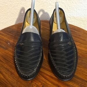 Calzo Oliverio Black Premium leather loafers preppy neutral Sz.7